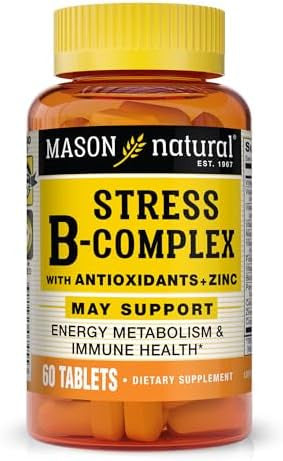 Mason Natural Stress Bcomplex With Antioxidants + Zinc 2 Month Supply Dual Action Formula Supports Immune Health 1 Pack