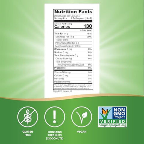 Nature's Way Liquid Coconut Oil, Oil for Cooking, Superior Flavor and Aroma, Hexane Free, Stays Liquid, Non-GMO Project Verified, 10 Fl Oz (Packaging May Vary)