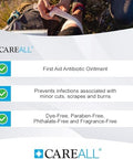 Careall Bacitracin Antibiotic Zinc Ointment (144 Pack) 0.9Gr Foil Packet. First Aid Ointment That Prevents Infections For Minor Cuts Scrapes And Burns