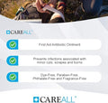 Careall Bacitracin Antibiotic Zinc Ointment (144 Pack) 0.9Gr Foil Packet. First Aid Ointment That Prevents Infections For Minor Cuts Scrapes And Burns