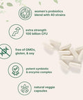 Micro Ingredients Probiotics For Women 100 Billion Cfu With Prebiotics 120 Veggie Capsules Ph Balance Urinary Tract Vaginal & Gut Health Support 40 Strains With Cranberry D-Mannose & More