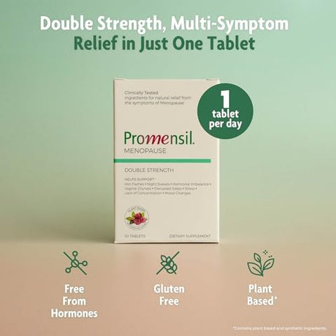 Promensil Menopause Double Strength Supplements For Women Red Clover Isoflavones Helps Support Hot Flashes Night Sweats Restlessness 30 Count (Pack Of 3)