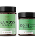 HERBAMAMA Sea Moss and Iodine Kit Bundle of Sea Moss with Bladderwrack and Potassium Iodine Gummies Vegan NonGMO GelatinFree 2 Pack