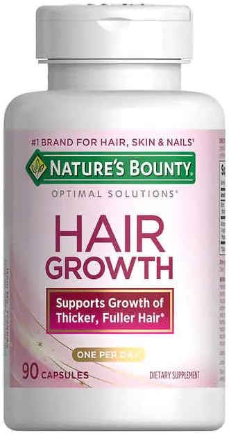 NatureS Bounty Hair Growth Supplement 1 Per Day Clinically Shown To Support Thicker Fuller Hair With Biotin Silicon and Arginine 90 Capsules