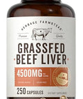 Carlyle Grass Fed Beef Liver Capsules 250 Count 4500Mg