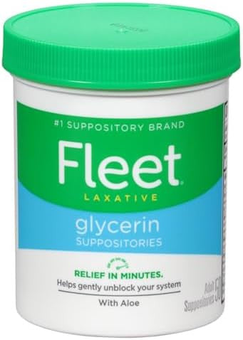 Fleet Laxative Glycerin Suppositories Adult Constipation Relief 50 Count + Q-Tips Cotton Swabs Hygiene And Beauty Care 500 Count