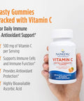 Nordic Naturals Vitamin C Extra Strength Gummies - Tangerine Flavor - 60 Gummies - 500 Mg Vegan Vitamin C Supplement - Low-Sugar Immune - Support 30 Servings