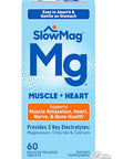 Slow-Mag Slowmag Muscle & Heart Magnesium Chloride Supplement With Calcium 60 Count Supports Muscle Relaxation Heart Nerve & Bone Health High Absorption
