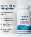 Nordic Naturals Omega-3 Phospholipids Unflavored - 60 Soft Gels - 500 Mg Omega-3 & 350 Mg Phospholipids - Heart & Brain Health - Small Easy-To-Swallow Soft Gels - Non-Gmo 30 Servings