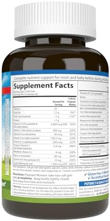 Carlson Labs PreNatal Multivitamin Tablets with DHA 120 Count