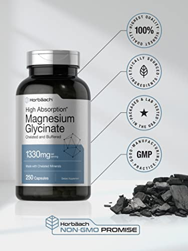 Horbaach Magnesium Glycinate 250 Capsules 1330Mg
