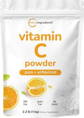 Micro Ingredients Pure Vitamin C Powder 2.2Lbs (1Kg) Unflavored Ascorbic Acid Supplements Vitamins For Women and Men NonGmo Gluten