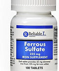 Ferrous Sulfate 325Mg Iron Supplement (2-Pack) Iron Pills 100 Iron Tablets Per Bottle 2-Pack