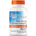 Doctor'S Best Fast Acting Arginine Complex - L Arginine Supplements For Men & Women Helps Nitric Oxide Level Blood Flow & Cardiovascular Health Support 1500 Mg Per Serving Vegan 60 Tablets