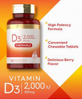 Carlyle Chewable Vitamin D3 180 Chewable 2000 Iu