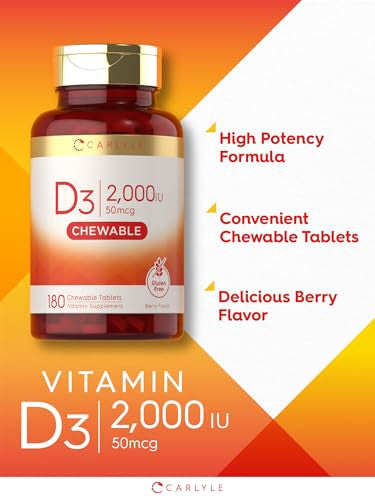 Carlyle Chewable Vitamin D3 180 Chewable 2000 Iu