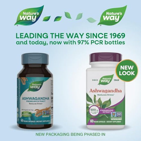 Nature'S Way Ashwagandha 500 Mg Per Serving 60 Vcaps (Packaging May Vary)(Packaging May Vary)