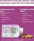 Clean Nutraceuticals Collagen Pills 1000Mg Biotin 10000Mcg Keratin Saw Palmetto Hyaluronic Acid - Hair Skin & Nails Vitamins & Dht Blocker With Vitamin E Folic Acid Pumpkin Seed Msm - 90 Count