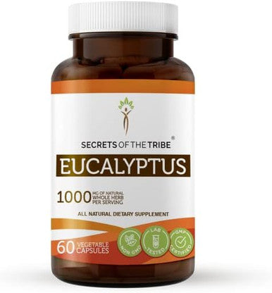 Secrets of the Tribe Eucalyptus 60 Capsules, Made with Vegetable Capsules and Eucalyptus (Eucalyptus Globulus) Dried Leaf (60 Capsules)