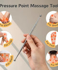 Zjo Acupressure Pen Stainless Steel Reflexology Tool For Face And Body Manual Trigger Point Massage Tool For Deep Tissue Pressure Point Release Professional Lymphatic Drainage For Ear Neck Back