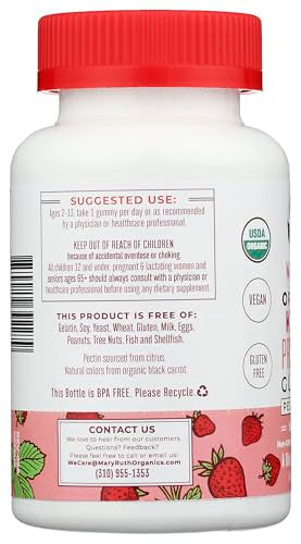 Maryruth's Mary Ruth's Organic Kids Strawberry Probiotic Gummies 60 Ct