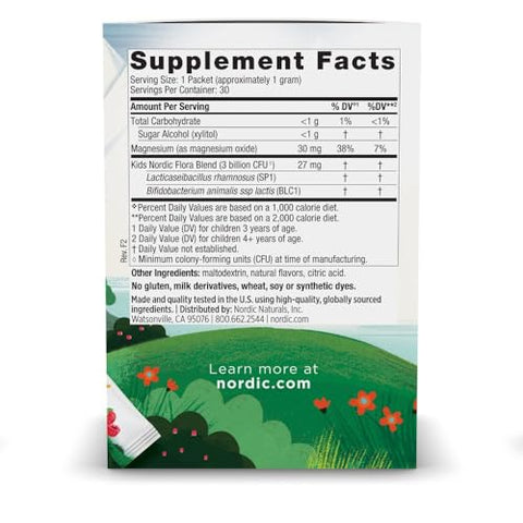 Nordic Naturals Kids Probiotic Quick Melt Powder Mixed Berry - 30 Packets - 3 Billion Cfu - Digestive Wellness Immune Support - Non-Gmo Vegan 30 Servings