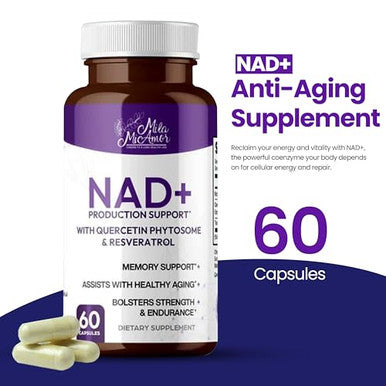 Mila Miamor Nad+ For Cellular Energy & Anti Aging Supplement Boost Focus Vitality 60 Capsules