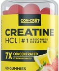 Concret Creatine Hcl Gummies For Men & Women Muscle Cognitive Cellular Energy Support No Bloating Or Cramps Usa Made Berry Zing (60 Count)