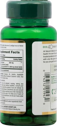 Nature's Bounty Milk Thistle Herbal Health Supplement Supports Liver Health 1000 Mg Rapid Release Softgels 50 Ct