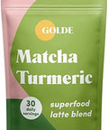 Golde - Superfood Latte Blend - Matcha Turmeric - Plant-Based W/Turmeric, Coconut, & Matcha - Stress Balance - Vegan, Keto, & Sugar- - 30 Servings