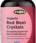 Flora Organic Red Beet Crystals Energizing Superfood Supplement For Nitric Oxide Support Vegan Gluten Nongmo & Organic 7 Oz. Powder