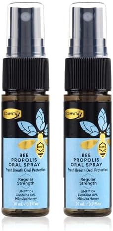 Comvita Bee Propolis Throat Spray Natural Immune Support Soothing Mint Flavor With Zealand Umf 10+ Manuka Honey Antioxidant Dietary Supplement 0.7 Fl Oz