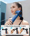 Napre Massage Gun With Extension Handle And 3 Adjustable AnglesDeep Tissue Back Massage For Neck/Shoulders/Waist/Body Pain ReliefHandheld Percussion Muscle Massager With CaseBlue
