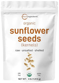 Organic Sunflower Seeds, 4lbs | Raw, Unsalted, & Shelled ÃƒÆ’Ã†â€™Ãƒâ€šÃ‚Â¢ÃƒÆ’Ã‚Â¢ÃƒÂ¢Ã¢â€šÂ¬Ã…Â¡Ãƒâ€šÃ‚Â¬ÃƒÆ’Ã‚Â¢ÃƒÂ¢Ã¢â‚¬Å¡Ã‚Â¬Ãƒâ€¦Ã¢â‚¬Å“ Whole Kernels | Low Carb Snack | Great for Baking, Smoothies, & Salad Toppings | Non-GMO, Vegan, Plant Based