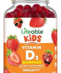 Lifeable Kids Vitamin D Gummies Vitamin D3 1000Iu Great Tasting Vitamin D3 Gummies D3 Vitamin For Strong Healthy Bones And Immune Support Vitamin D For Kids Boys Girls 90 Gummies