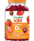 Lifeable Kids Vitamin D Gummies Vitamin D3 1000iu Great Tasting Vitamin D3 Gummies D3 Vitamin for Strong Healthy Bones and Immune Support Vitamin D for Kids Boys Girls 90 Gummies