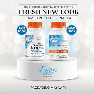 Doctor'S Best High Absorption Iron Tablet With Ferrochel Gentle On The Stomach Immune Health Blood Health 27 Mg