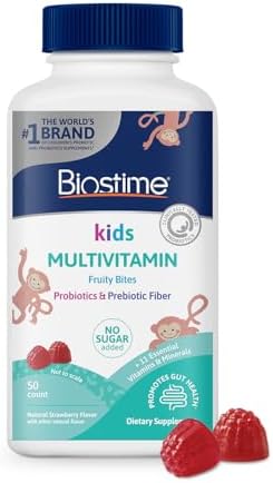 Biostime Kids Immune Support Gummies(Ages 4+) Includes Vitamins D&C + Zinc & Probiotics No Added Sugar Kids Immune Defense Fruity Bites From Top 9 Allergens 60 Count