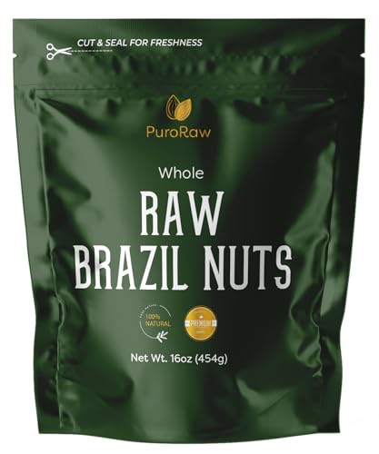 PuroRaw Brazil Nuts Raw 1lb, Raw Brazil Nuts. Brazil Nuts Unsalted - Brazil Nuts- All Natural, Non-GMO, Vegan Brazil Nuts- Brazil Nuts Bulk 16oz