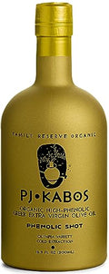 P.J. KABOS 2025/26 Fresh Harvest, Extremely High Phenolic (900+ mg/kg), USDA Organic Greek Extra Virgin Olive Oil, Kosher, Cold Extracted, 16.9oz Glass Bottle, PJ KABOS ÃƒÂ¢Ã¢â€šÂ¬Ã…â€œFamily Reserve Organic - Phenolic ShotÃƒÂ¢Ã¢â€šÂ¬Ã‚Â