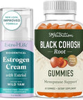 Smnutrition Black Cohosh Gummies & Estriol Cream Balancing Set With Peach Flavored Menopause Support Gummies (30 Servings) And Estrolife Advanced Formula (80 Servings)