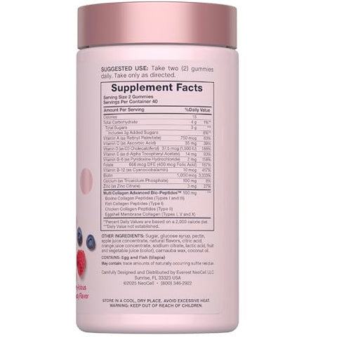 Neocell Womens Multivitamin Gummy 80 Gummies Multi With Advanced Collagen With Essential Minerals Berry Flavor