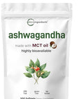 Micro Ingredients Ashwagandha Supplements 300 Coconut Mct Oil Softgels With Black Pepper For Better Absorption Potent Root Extract Non-Gmo