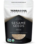 Terrasoul Superfoods Organic Unhulled Sesame Seeds 2 Lbs Nutty Crunch for Asian Dishes Baking and Homemade Tahini