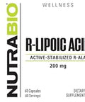 Nutrabio R-Lipoic Acid Supplement 200Mg Active Stabilized R-Ala - Optimized Alpha Lipoic Acid Formula For Better Absorption To Support Health And Wellness 60 Capsules