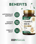 Built by Nature Vitamin E with Olive Oil 400 IU (dlAlpha Tocopherol) High Potency Antioxidant Supplement for Immune Skin and Heart Health NonGMO 4 Month Supply 120 Softgels