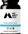 Momentous Resveratrol Supplement 450Mg - Trans-Resveratrol For Healthy Aging, Brain & Heart Support - Nsf Certified, Gmo-Free, Gluten Free, 30 Servings