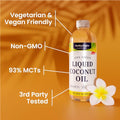 Healthy Origins Coconut Oil, Liquid (100% Virgin) - Virgin, Unrefined, Cold-Pressed Liquid Coconut Oil - 93% MCTs - Centrifuge Extracted Coconut Oil - 20 fl Oz