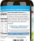 Carlson Kid's Chewable Vitamin C 250 mg 1 g of Sugars Immune Support and Optimal Wellness Antioxidant Tangerine 120 Vegetarian Tablets