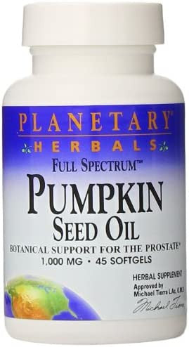 Planetary Herbals Full Spectrum Pumpkin Seed Oil Supplement, 45 Count